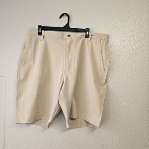 FootJoy FJ Mens Golf Shorts W38 Khaki Performance Flat Front Athleisure CC678